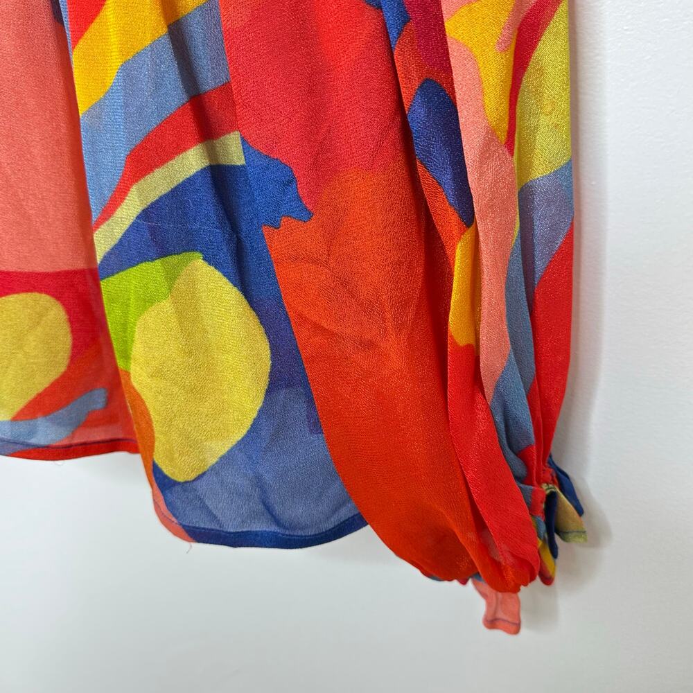 Blank London Miranda Peasant Blouse Colorful Colorful Art Teacher Clowncore - Picture 3 of 11